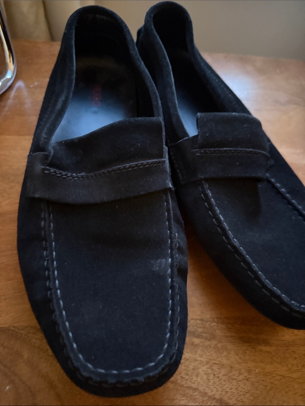 Hugo Boss Black Suede Penny Loafers